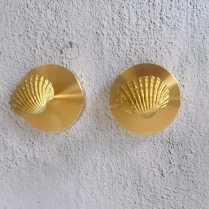 Gancho de concha de latón macizo: Perchero de pared costero - QHK117