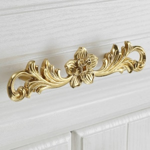 Flower Knob Solid Brass Knob Branch Cabinet Pulls Drawer Knob Dresser Pull Knobs Handles Kitchen Knobs Pulls Cabinet Pull Hardware BHK137