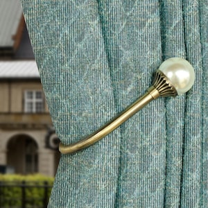Pearl Curtain Hold backs Metal Wall Mounted Curtain Tie Backs Works Curtain Tie Back Wall Tie-back Hook QHK060
