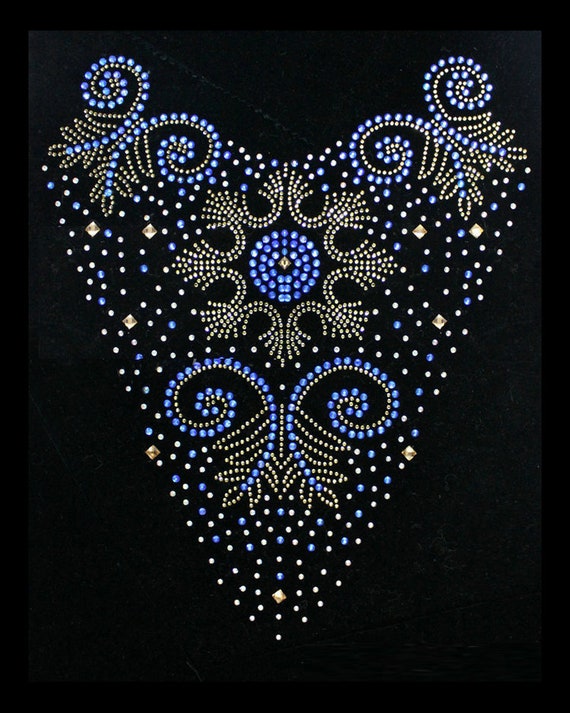 Rhinestone Iron On Transfer Hot fix Motif Fashion Design Stem Roses Beautiful