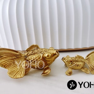 Goldfish Knob Solid Brass Knob Cabinet Pull Drawer Knob Dresser Pull Knob Handle Kitchen Knob Pull Cabinet Pull Hardware BHK177
