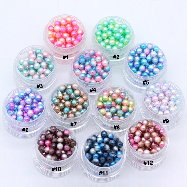 ABS Pearl Bead Without Hole Resin Pearl Decoden Cabochons Etsy