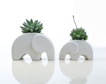 Elephant Ceramic Flower Pot Succulent Ceremic Planter Pottery Terrarium Home Decor Airplant Holder Home Decor Office Decor HP032