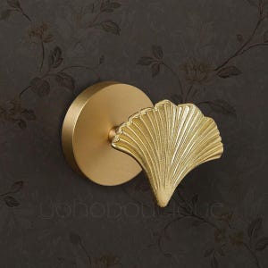 Solid Brass Leaf Hook: Decorative Wall Hanger -QHK118