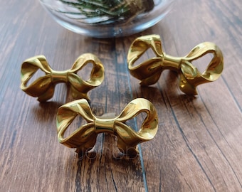 Bow Knob Solid Brass Knob Cabinet Pull Drawer Knob Dresser Pull Knob Handle Kitchen Knob Pull Cabinet Pull Hardware BHK058