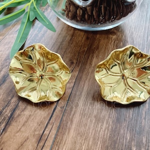 Lotus Knob Solid Brass Knob Maple Cabinet Pull Drawer Knob Dresser Pull Knob Handle Kitchen Knob Pull Cabinet Pull Hardware BHK882