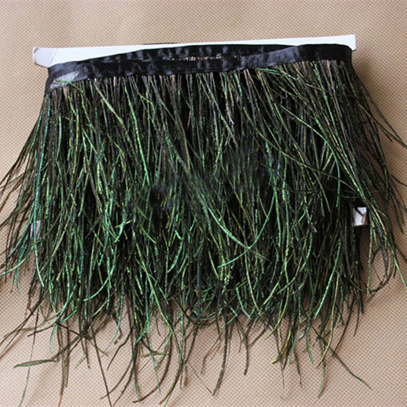 1 Yard Peacock Feather Trimming Peacock Feather Plumes Fringe Etsy