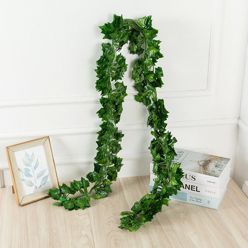 12 Strands Artificial Greenery Garlands Hanging Vine Leaf Etsy