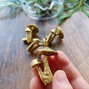 Mushroom Knob Solid Brass Knob Clover Cabinet Pull Drawer Knob Dresser Pull Knob Handle Kitchen Knob Pull Cabinet Pull Hardware BHK164