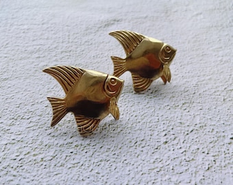 Solid Brass Fish Knob: Coastal Cabinet Drawer Pull -BHK1017