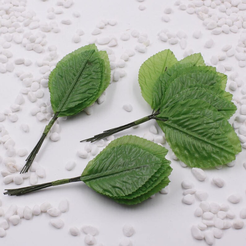 60 Pieces Artificial Leaf Silk Leaf for Millinery Etsy