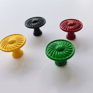 Colorful Flower Cabinet Knob: Bronze Zinc Alloy Dresser Pull -FGHK068