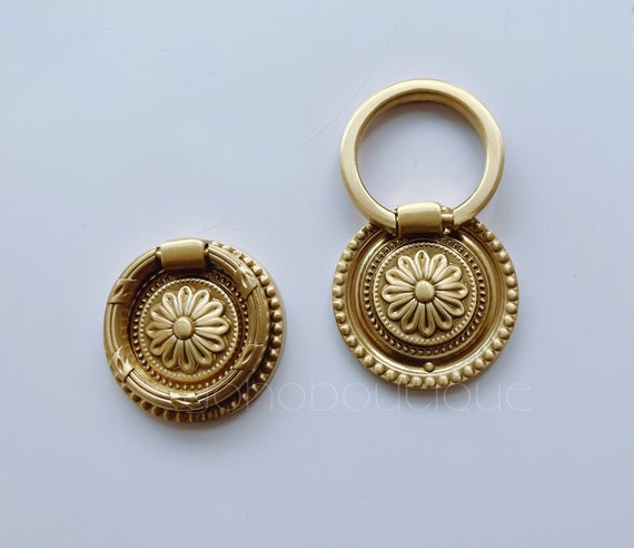Solid Brass Drop Ring Knob: Cabinet Drawer Dresser Pull -BHK269 - Etsy  Israel