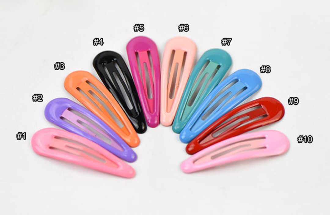 Set of 10 Snap Hair Clips 50mm Metal Hair Clips Hair Etsy