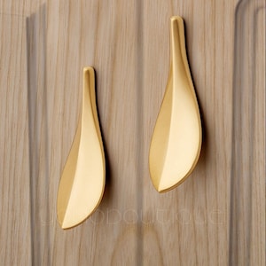 Gold Leaf Pull Pull Metal Drawer Knob Dresser Pull Knob Kitchen Knob Cabinet Pull Hardware BHK827