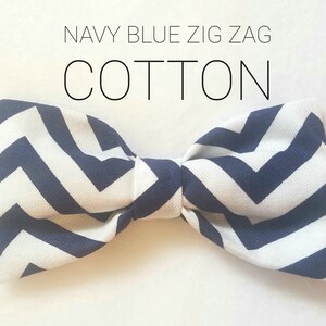 Navy Blue Zig Zag Pretied Bow tie for kids boy toddler or baby Sizes NB - 7 Yrs Wedding Ring Bearer Birthday Pictures Present Gift