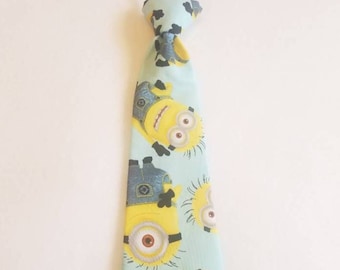 Minions Mint Green pretied Tie for kids boy toddler or baby Sizes NB - 10 Yrs