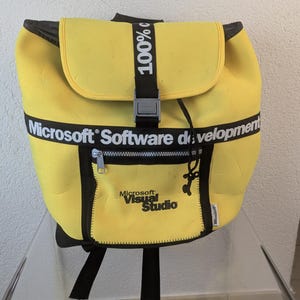 Vintage Microsoft Visual Studio Developer Backpack  Neoprene - Rare Y2K