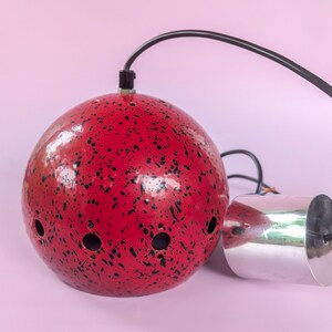 Mid-Century Modern STRALUX Red enameled Pendant Lamp Space Age Eye Ball