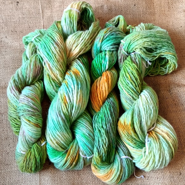 Hand-Dyed Upcycled Yarn - Reclaimed Yarn - Worsted weight