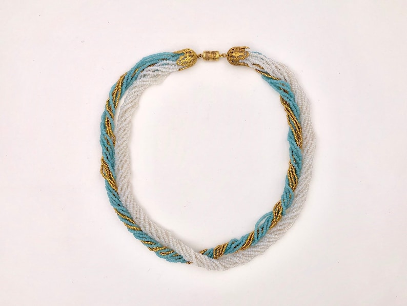 Amazing and Unusual beads multistrand twisted choker