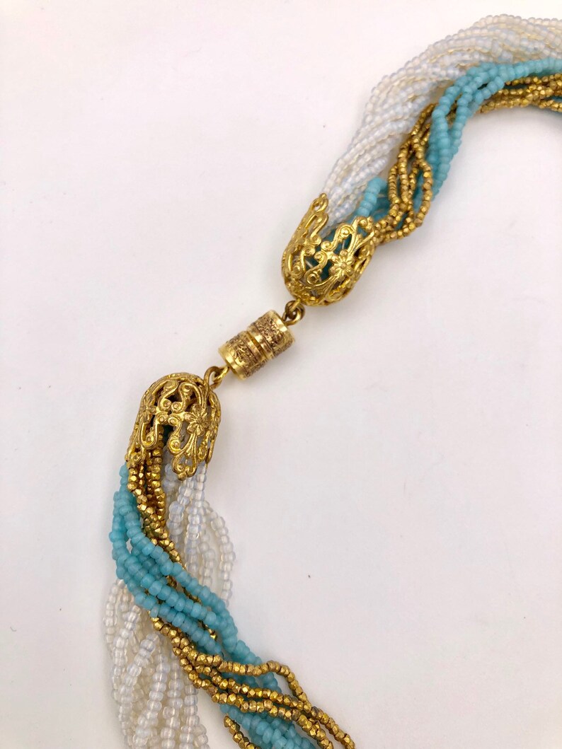 Amazing and Unusual beads multistrand twisted choker