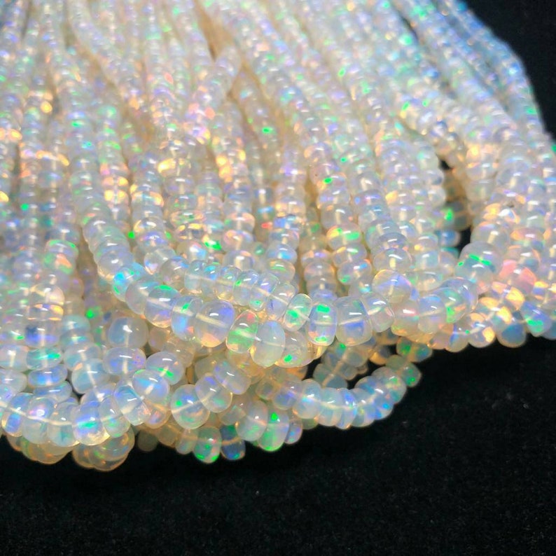 Full Hank of 5-9mm Ethiopian Welo Opal Smooth Rondelle Natural Gemstone Beads SKU#19727 CLOSEOUT SALE Total 1 Strands of 16 Inches