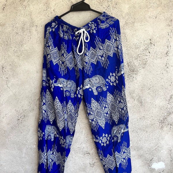 Elephant Pants Thailand - Unisex hippie hippy comfy harem yoga fun soft Rayon lightweight breathable gennie loose festival