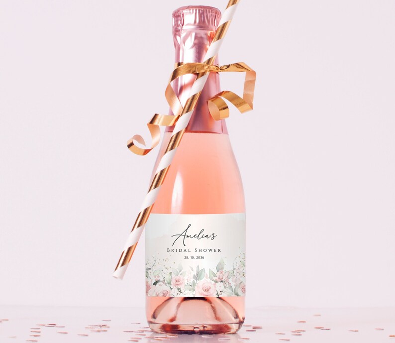 Mini Champagne Label Template Mini Wine Bottle Label Editable - Etsy