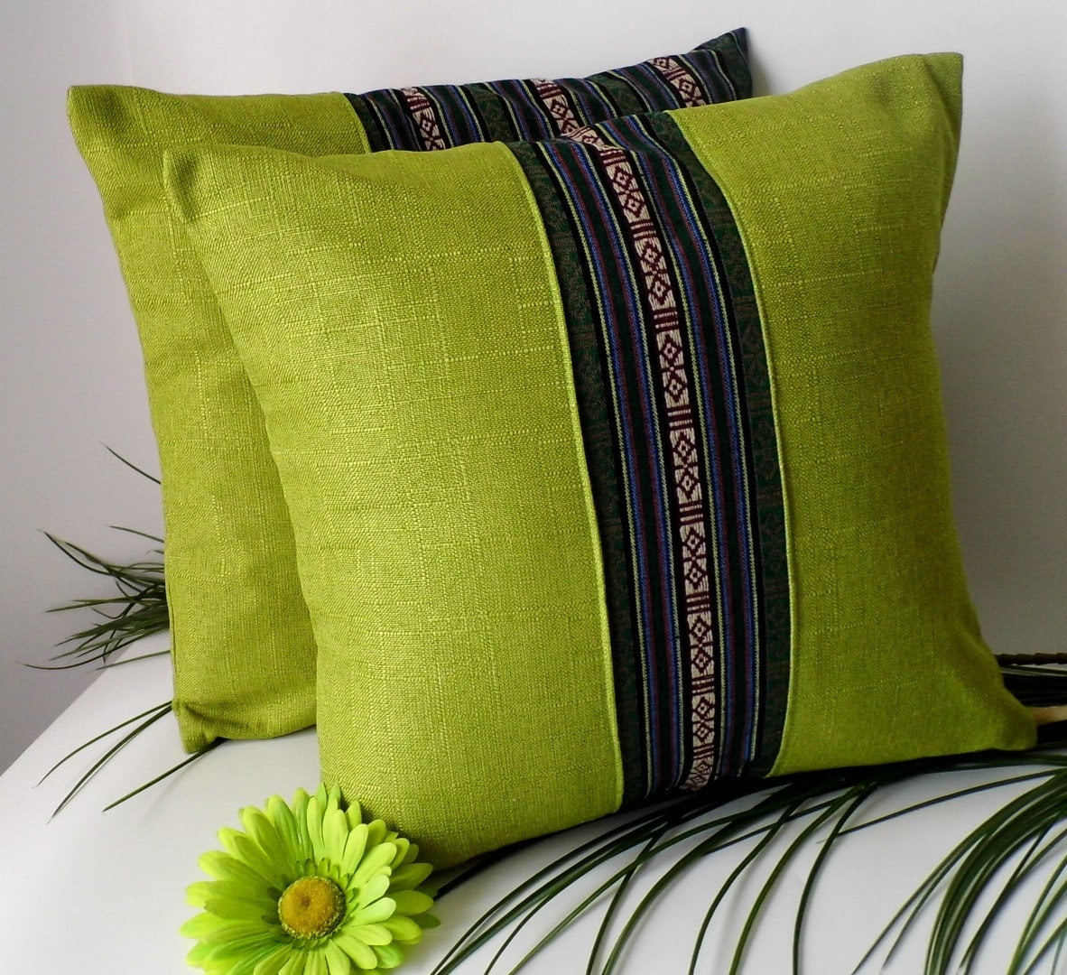 Lime Green Pillow Covers 15 x 15 Pillow Cover A127 Etsy