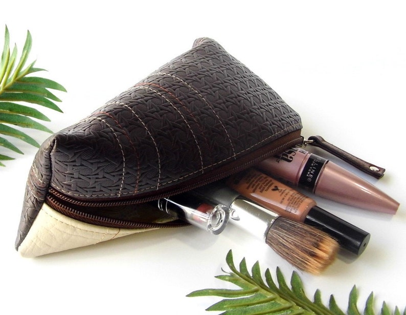 Faux Leather Cosmetic Bag A112 Etsy