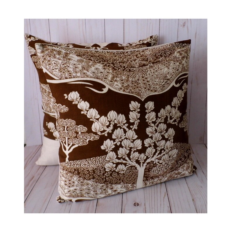 Brown And Cream Cushion Covers 17 x 17 Pillow Covers Brown Etsy