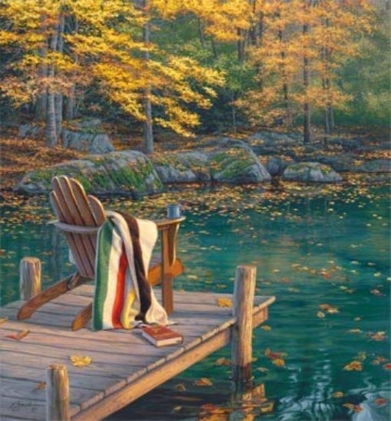 Northcott On Golden Pond Relaxing Cabin On The Pond Cotton Etsy