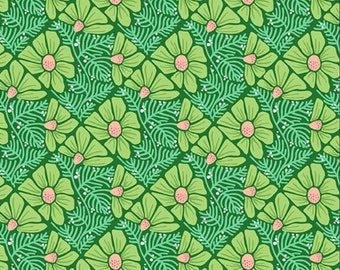 Moonlit Garden by Patty Sloniger for Andover Fabrics A-507-G Green Pressed Flowers