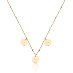 NAOMI – collar familiar con grabado | Lleno de oro | Collar con nombre | Joyería personalizada | Regalo para mujer para cumpleaños de San Valentín.