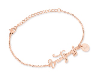 FLORA – bridesmaid bracelet with name engraving | ask bridesmaid | Personalized Jewelry | gift | Colors silver gold rose gold