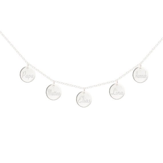 MONA – Familienkette mit Gravur | 925 Sterling Silber | Mutter Kind Schmuck | Namenskette | Personalisierter Schmuck | Geschenke für Frauen