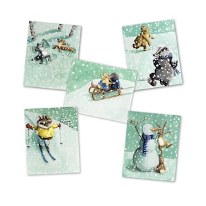 Kerstkaarten Winter Wonderland (set van 5)