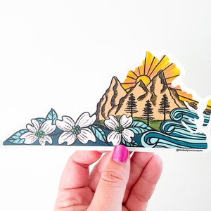 Virginia Mountains 6&quot; large Vinyl Bumper Sticker | Laptop Sticker | Water Bottle | Gift Idea