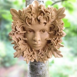 Gothic Woodland Enchantress Green Woman Wall Plaque 110 x 110mm