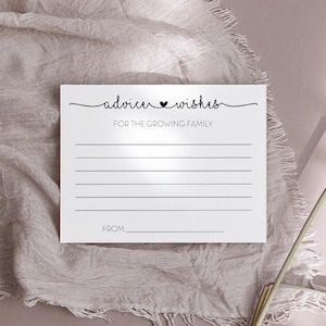 Advice & Well Wishes For The Growing Family Cards, Advice Cards For New Parents, New Baby, Advice For Baby Shower Game, Gender Reveal Party