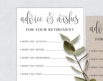 Retirement Advice & Wishes Cards: Party Game (Digital Download)