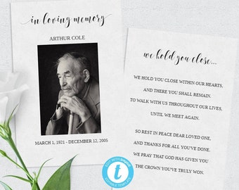 Funeral Card Etsy