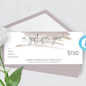 Editable Gift Certificate, Customizable Gift Voucher, Corporate Gift Template, Printable Gift Certificates PDF, Gift Card Making Ideas DIY