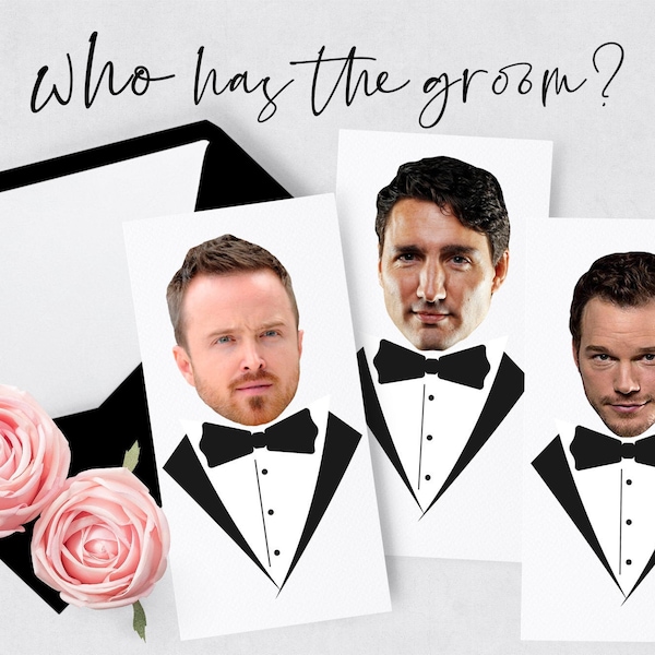 Who Has The Groom Game Template, Who Has The Groom Printable, Who Has The Groom Bridal Shower Game Printable, Celebrity Head Game To Play