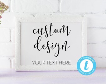 Custom Sign Template: DIY Printable Signage (Landscape Format)