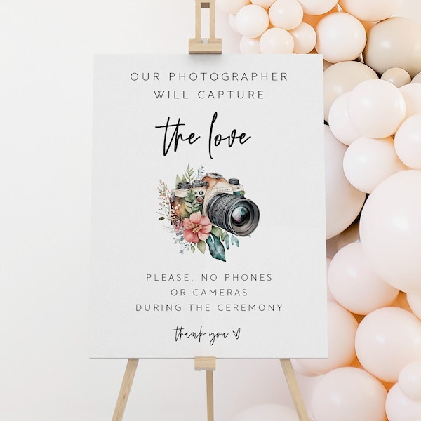 Editable Unplugged Wedding Ceremony Sign, Unplugged Wedding Sign Template, No Camera During The Ceremony, Please No Cell Phone Sign Wedding