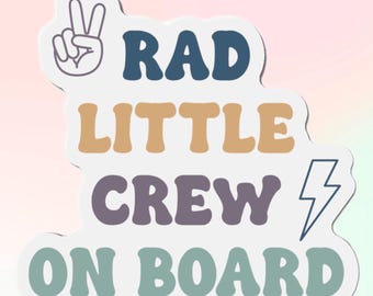 Rad Little Crew On Board Car Magnet: Boho Kid Safety