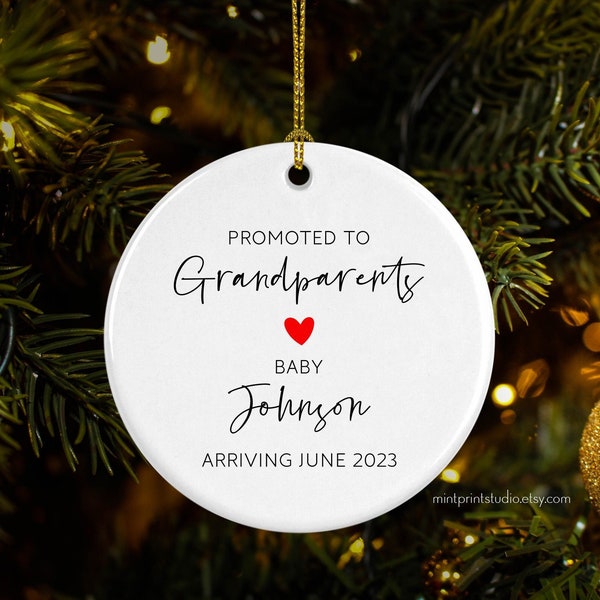 Promoted To Grandparents Ornament, Only The Best Parents Get Promoted To Grandparents, Pregnancy Announcement, Pregnancy Reveal To Parents