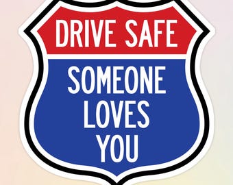 Drive Safe Magnet: Route 66 Inspired Car Bumper Magnet